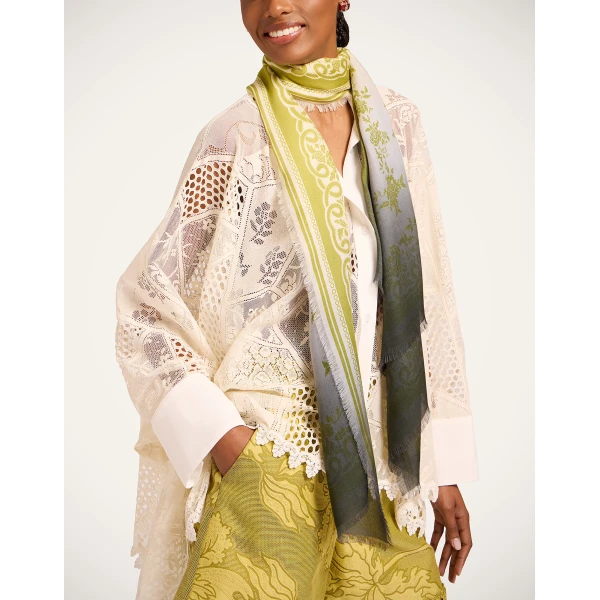 La DoubleJ Scarf (70X180) in Oasis Green at Luxury Shoes 