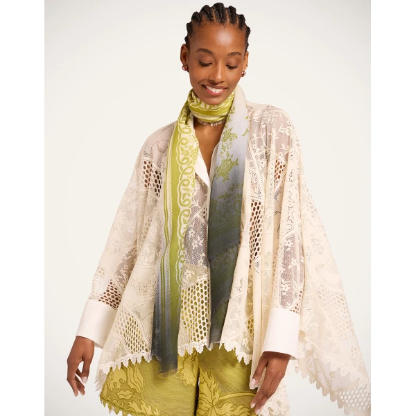 La DoubleJ Scarf (70X180) in Oasis Green at Luxury Shoes 