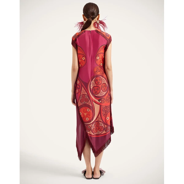 La DoubleJ Scarf Dress in Alchemy Dark Red at Luxury Shoes 