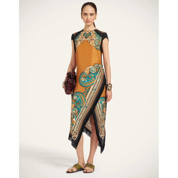 La DoubleJ Scarf Dress in Kells Tobacco at Luxury Shoes 