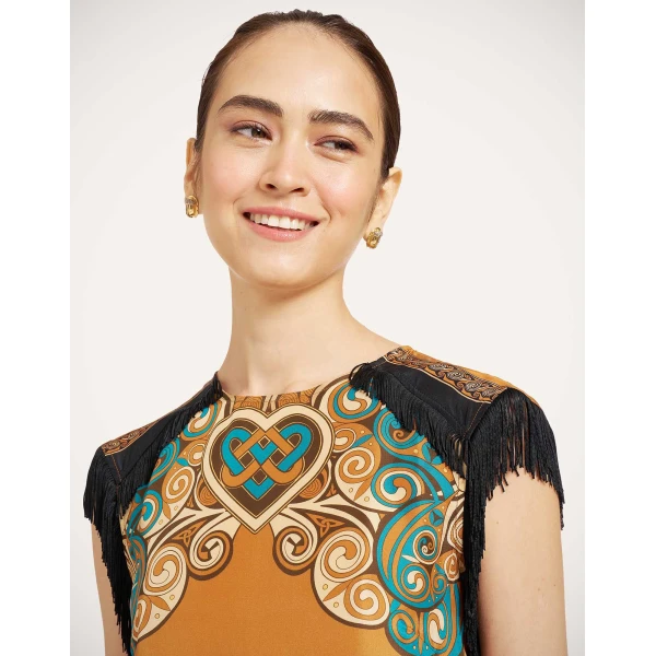 La DoubleJ Scarf Dress in Kells Tobacco at Luxury Shoes 