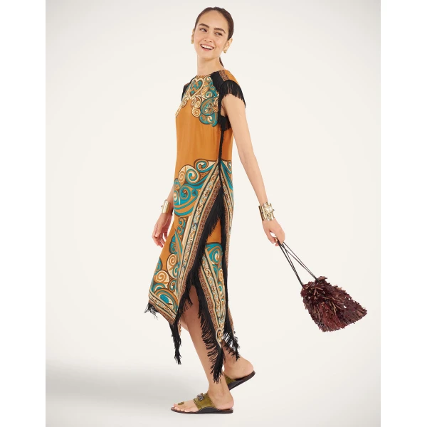 La DoubleJ Scarf Dress in Kells Tobacco at Luxury Shoes 