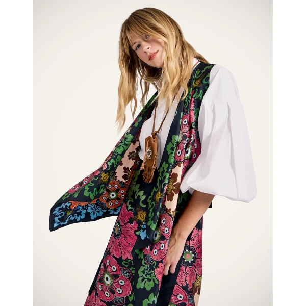 La DoubleJ Scarf Gilet in Bounty Red at Luxury Shoes 
