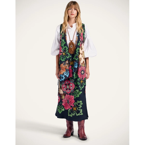 La DoubleJ Scarf Gilet in Bounty Red at Luxury Shoes 