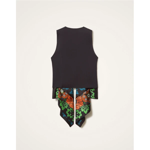 La DoubleJ Scarf Gilet in Bounty Red at Luxury Shoes 