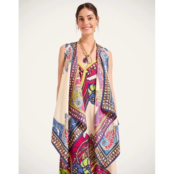 La DoubleJ Scarf Gilet in Lemuria Blue at Luxury Shoes 