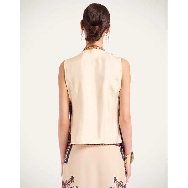 La DoubleJ Scarf Gilet in Lemuria Blue at Luxury Shoes 