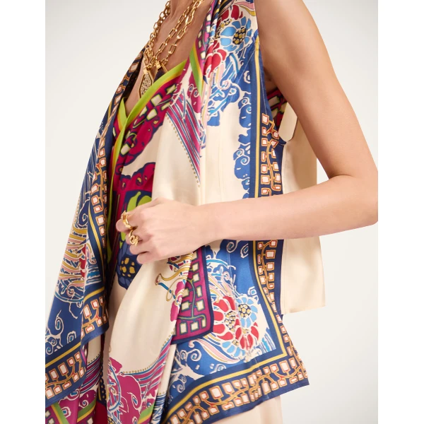 La DoubleJ Scarf Gilet in Lemuria Blue at Luxury Shoes 