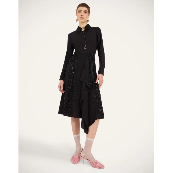 La DoubleJ Scarf Skirt in Black, view 2