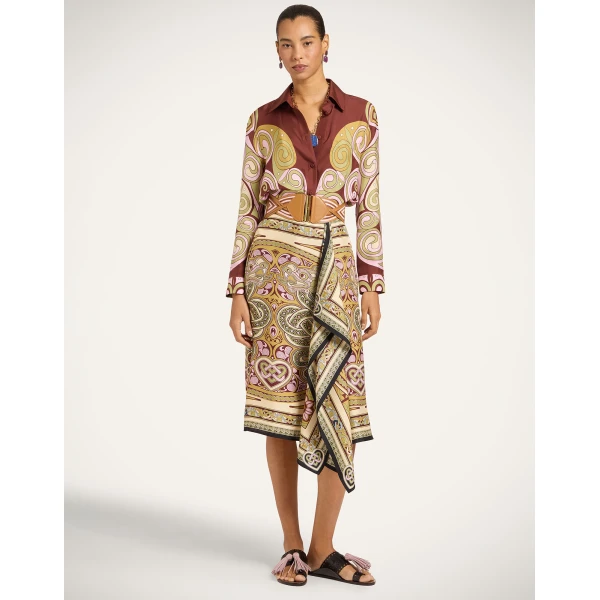 La DoubleJ Scarf Skirt in Kells Light Green at Luxury Shoes 