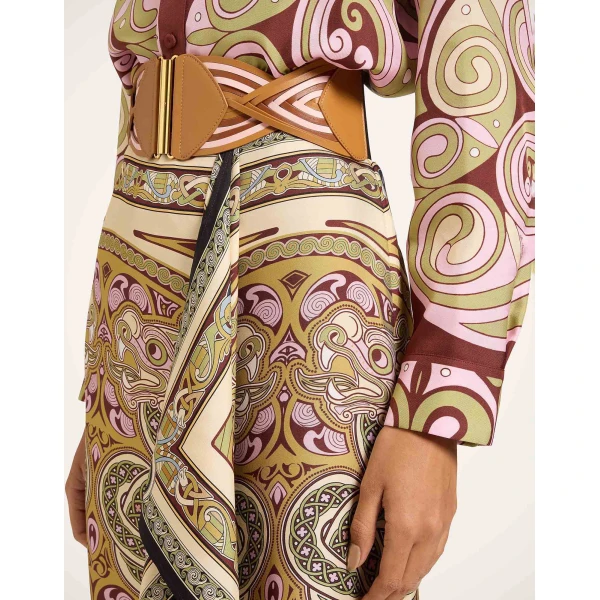 La DoubleJ Scarf Skirt in Kells Light Green at Luxury Shoes 