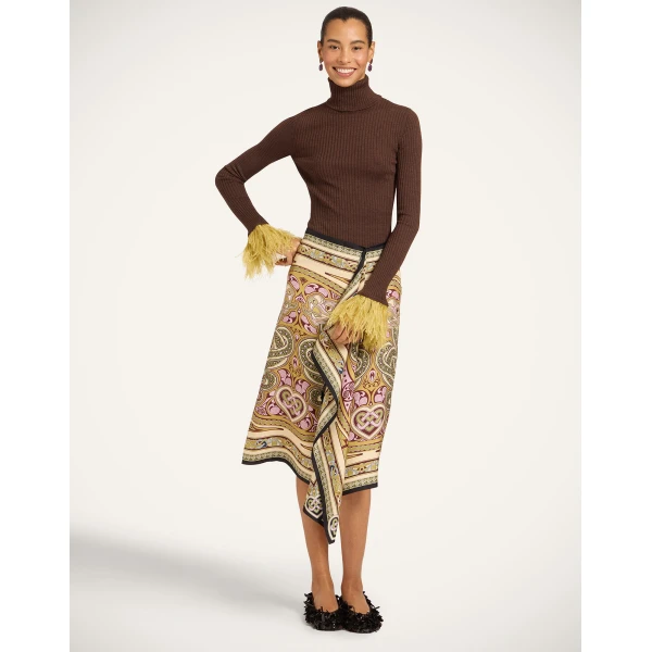 La DoubleJ Scarf Skirt in Kells Light Green at Luxury Shoes 