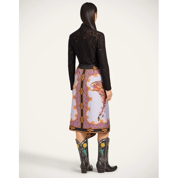 La DoubleJ Scarf Skirt in Mariposa Celeste, view 3