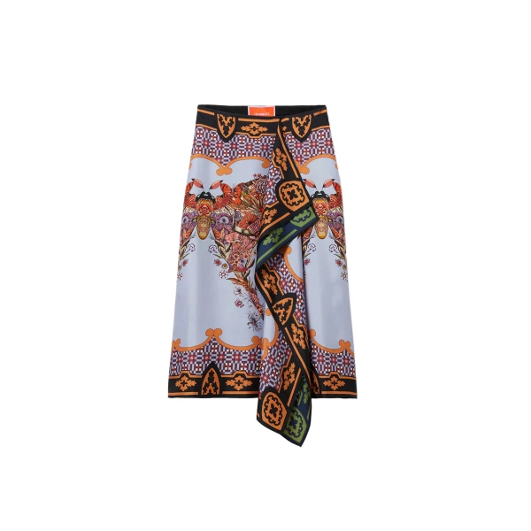 La DoubleJ Scarf Skirt in Mariposa Celeste