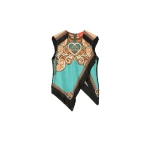 La DoubleJ Scarf Top in Kells Blue Petrol at Luxury Shoes 