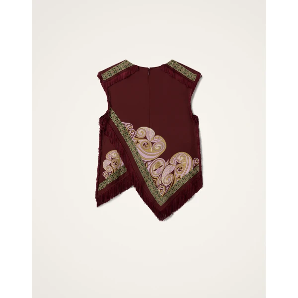 La DoubleJ Scarf Top in Kells Swirl Burgundy, view 6