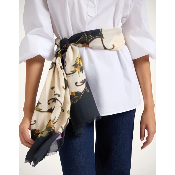 La DoubleJ Scarf in Buttercup Black at Luxury Shoes 