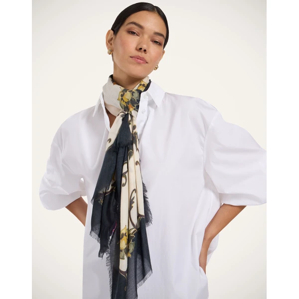 La DoubleJ Scarf in Buttercup Black at Luxury Shoes 