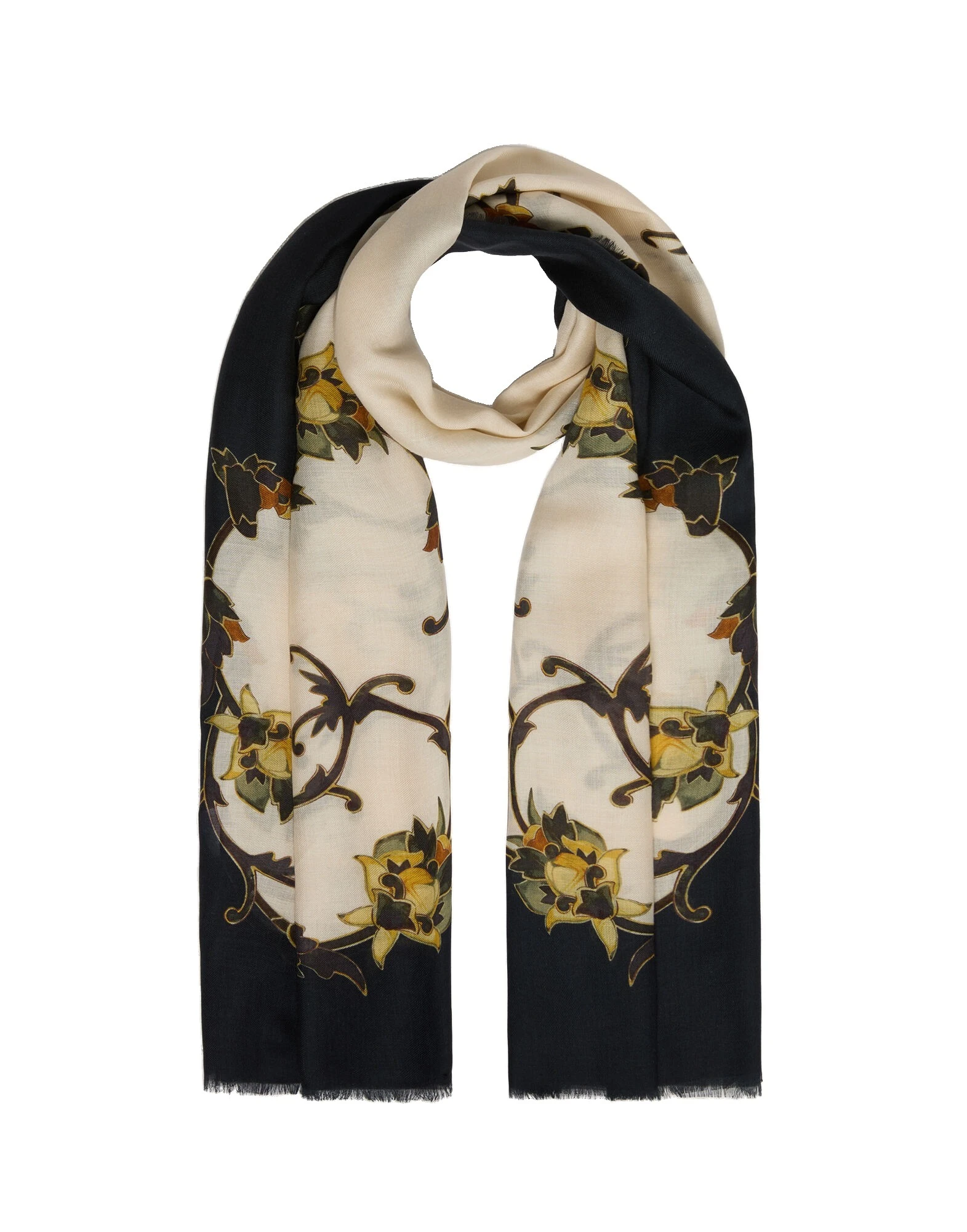 La DoubleJ Scarf in Buttercup Black at Luxury Shoes La DoubleJ Scarf in Buttercup Black at Luxury Shoes