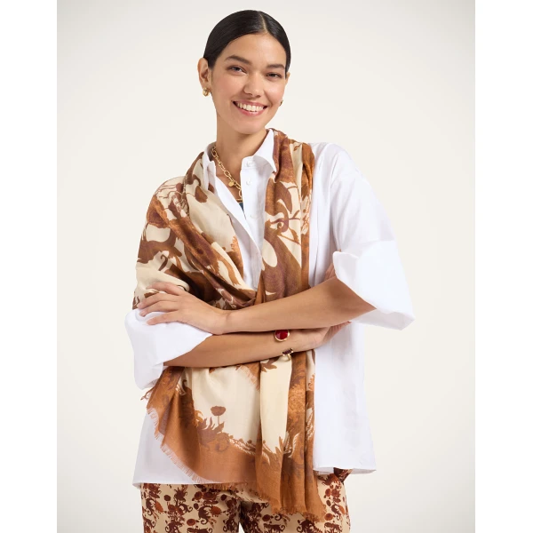 La DoubleJ Scarf in Coven Buttercream at Luxury Shoes 