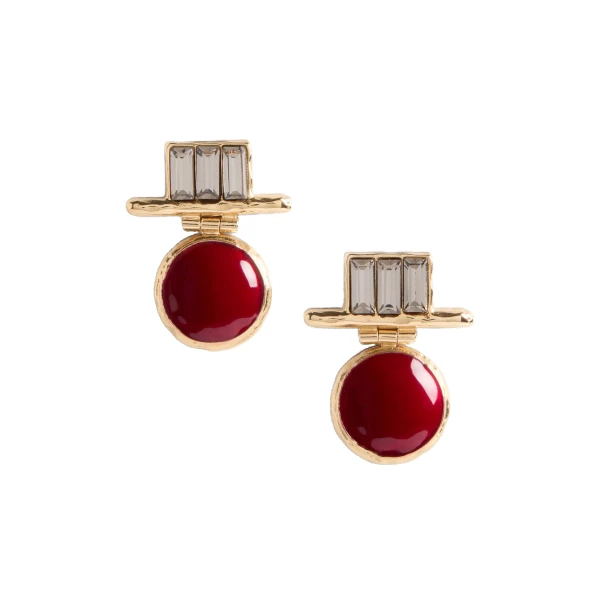 Shen Loop Earrings in 24K Gold Plate And Enamel
