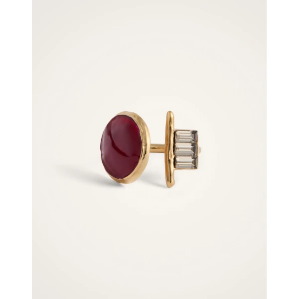 La DoubleJ Shen Loop Ring in 24K Gold Plate And Enamel at Luxury Shoes 