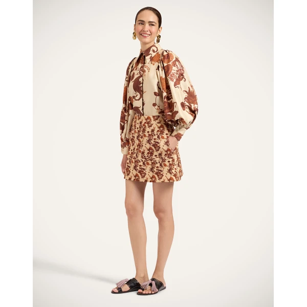 La DoubleJ Short Skirt in Coven Micro Buttercream at Luxury Shoes 