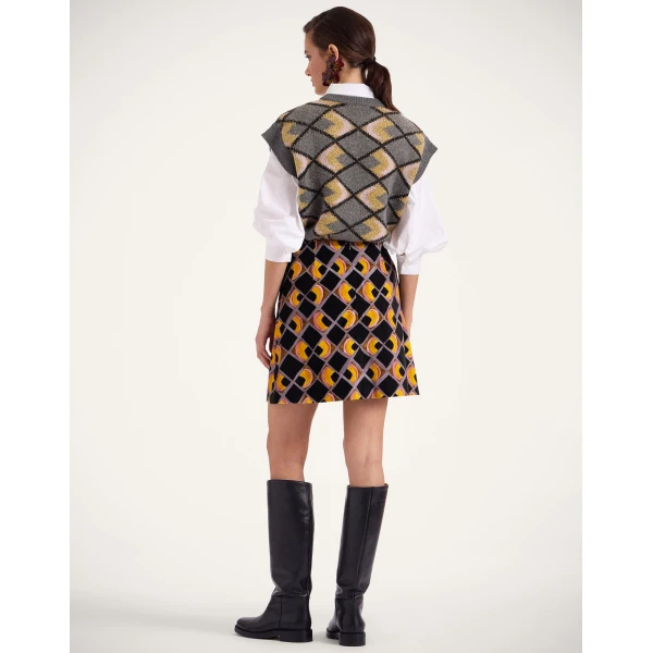 La DoubleJ Short Skirt in Half-Light Black, view 3