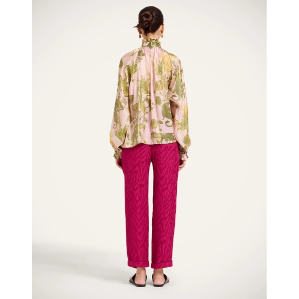 La DoubleJ Sigaretta Pants in Animalier Raspberry at Luxury Shoes 