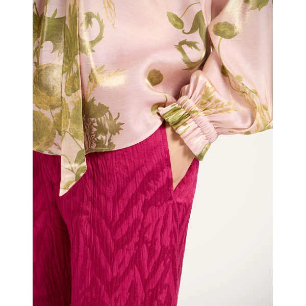 La DoubleJ Sigaretta Pants in Animalier Raspberry at Luxury Shoes 