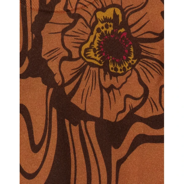 La DoubleJ Silky Crew Neck in Big Blooms Brown, view 6