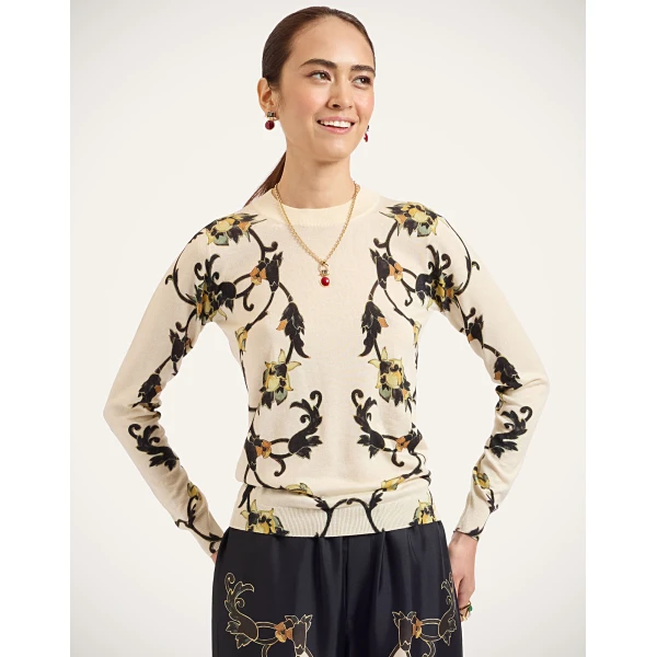 La DoubleJ Silky Crew Neck in Buttercup White at Luxury Shoes 
