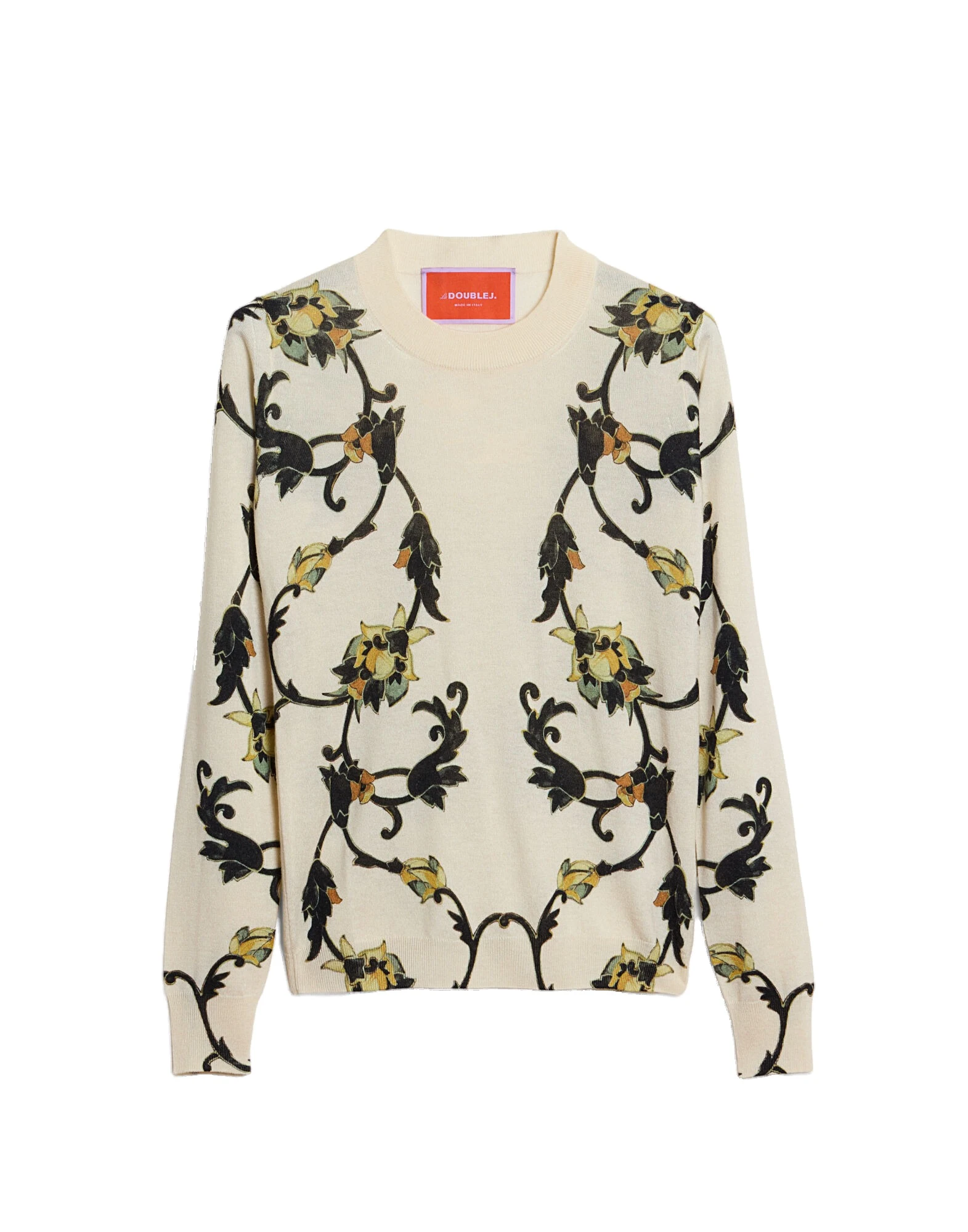 La DoubleJ Silky Crew Neck in Buttercup White at Luxury Shoes La DoubleJ Silky Crew Neck in Buttercup White at Luxury Shoes