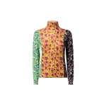 La DoubleJ Silky Turtleneck in Honeysuckle Tricolor Yellow Knit