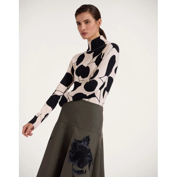 La DoubleJ Silky Turtleneck in Lunaria Light Pink, view 2
