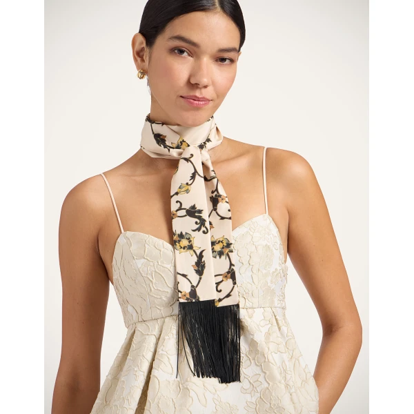 La DoubleJ Skinny Belt in Buttercup Micro White, view 2