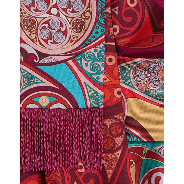 La DoubleJ Skinny Scarf in Alchemy Dark Red at Luxury Shoes 