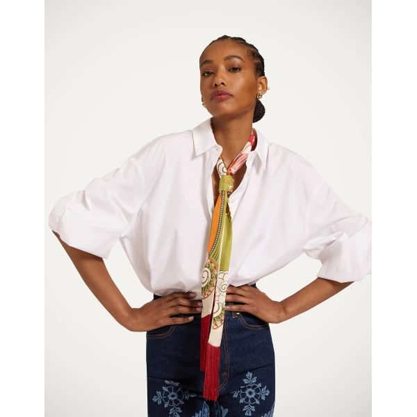 La DoubleJ Skinny Scarf in Ambrosia Green at Luxury Shoes 