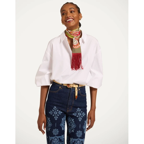 La DoubleJ Skinny Scarf in Ambrosia Green at Luxury Shoes 