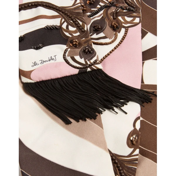 La DoubleJ Skinny Scarf in Ambrosia Pale Pink at Luxury Shoes 