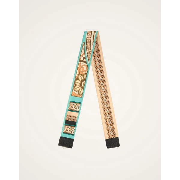 La DoubleJ Skinny Scarf in Kells Blue Petrol at Luxury Shoes 