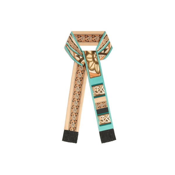 La DoubleJ Skinny Scarf in Kells Blue Petrol at Luxury Shoes 