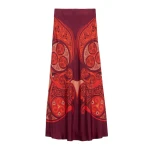 La DoubleJ Sleek Skirt in Alchemy Dark Red at Luxury Shoes 