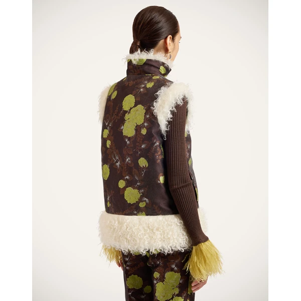 La DoubleJ Sleeveless Folk Jacket in Devon Brown at Luxury Shoes 