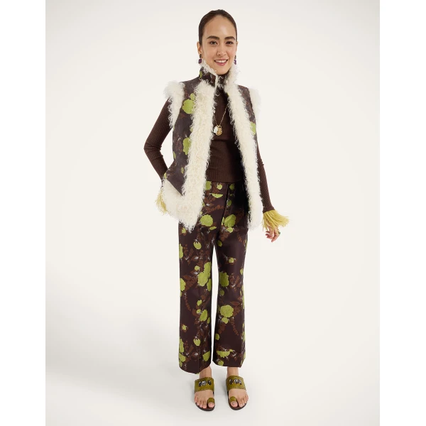 La DoubleJ Sleeveless Folk Jacket in Devon Brown at Luxury Shoes 