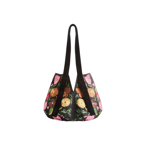 Soft Bag in Crossflower Black
