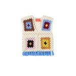 La DoubleJ Sole Star Crochet Top in Flower Tile Ivory