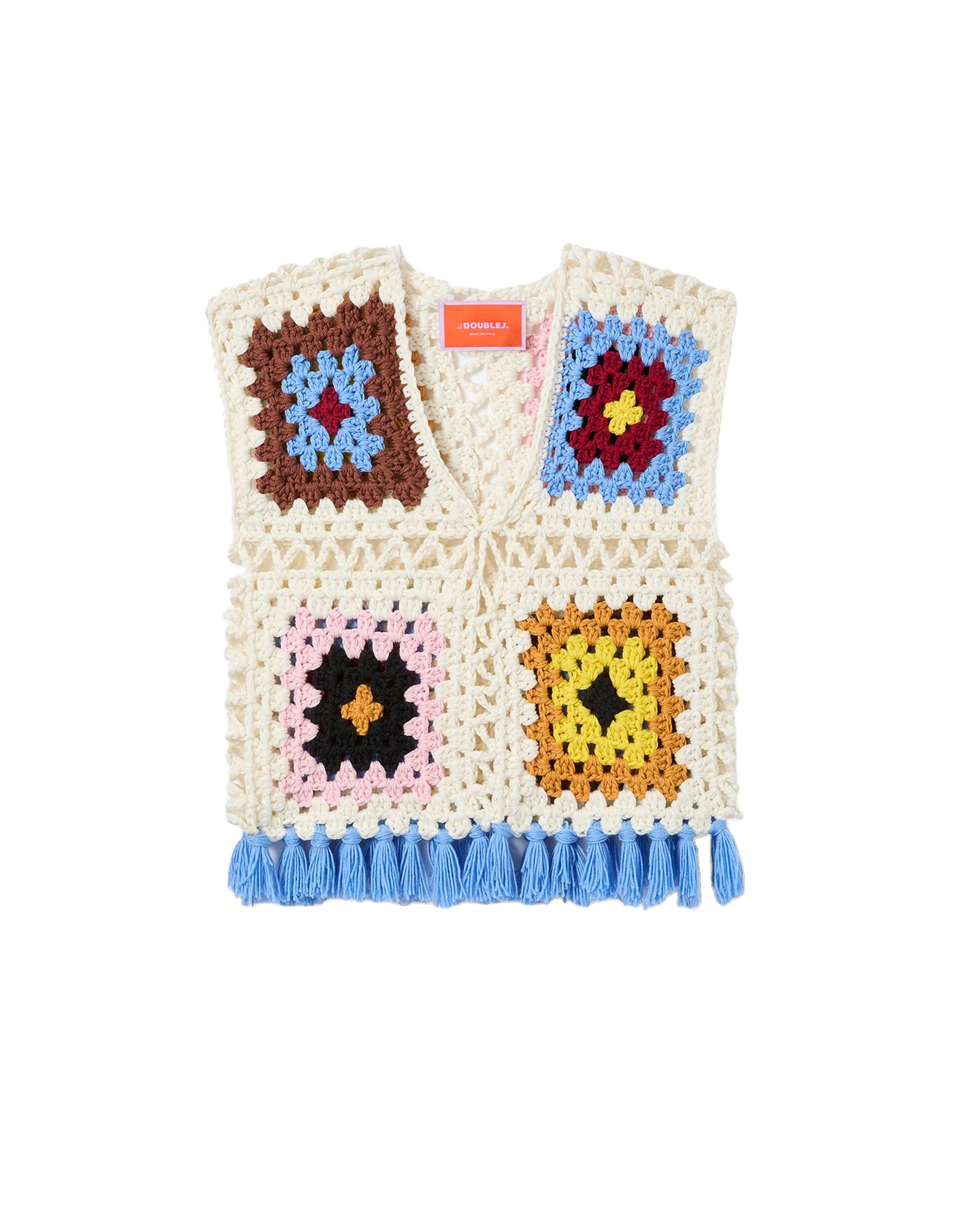 La DoubleJ Sole Star Crochet Top in Flower Tile Ivory La DoubleJ Sole Star Crochet Top in Flower Tile Ivory