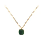 La DoubleJ Soul Pendant Necklace in 24K Gold Plate & Green Jade at Luxury Shoes 