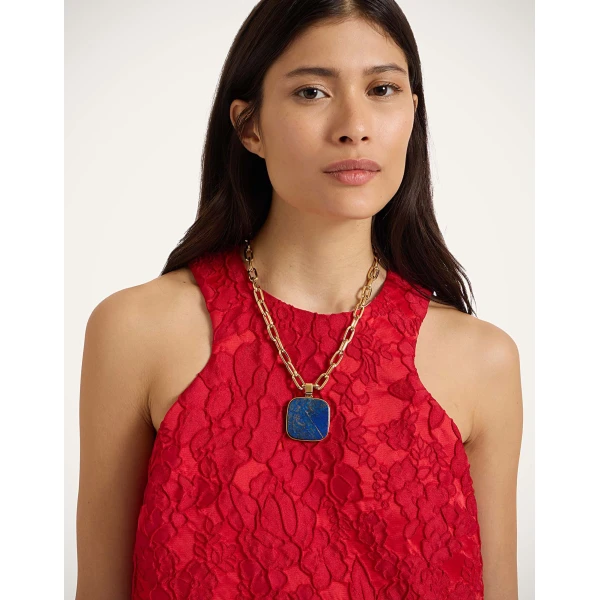 La DoubleJ Soul Pendant Necklace in 24k Gold Plate & Lapis Lazuli at Luxury Shoes 